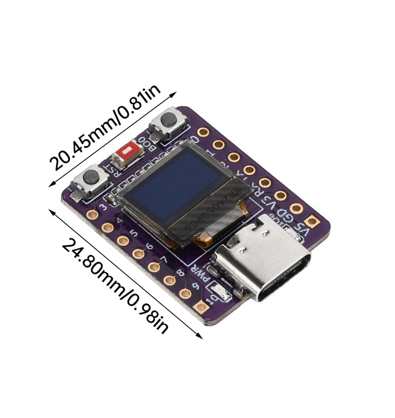 ESP32-C3 WiFi bluetooth-compatible Development Board With 0.42 Inch OLED White Light Module Ceramic Antenna Type-C ESP32