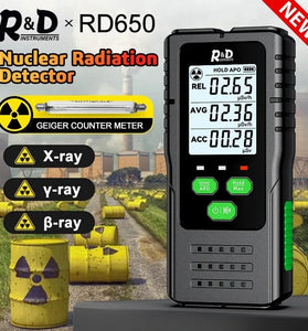 RD650 Geiger Counter Nuclear Radiation Detector X-ray -ray -ray Radioactivity Tester Marble Detector Personal Dosimeter