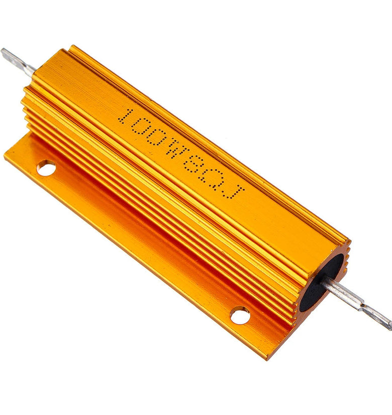 10pcs RX24 100W 8R 8RJ Metal Aluminum Case High Power Resistor Golden Metal Shell Case Heatsink Resistance Resistor