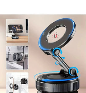 360 Rotate Foldable Car Mount Phone Holder Universal Vacuum Strong Magnetic Multifunctional Navigation Support Bracket