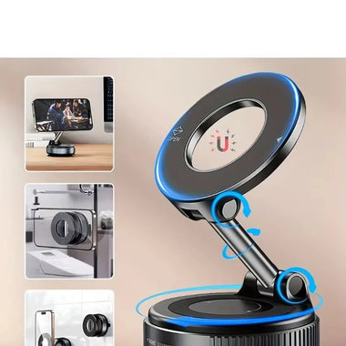 360 Rotate Foldable Car Mount Phone Holder Universal Vacuum Strong Magnetic Multifunctional Navigation Support Bracket