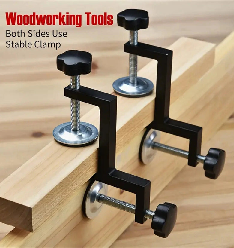 2PCS Aluminum Alloy Woodworking Double Clamps G Clips for Wood Plastic Cutting Drilling & Fixing