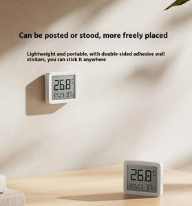 XIAOMI 3 Mijia Smart Temperature Humidity Sensor Mini 0C-60C Range Bluetooth 5.0 High Precision Compact Hygrometer with LCD Display and Wall Sticker