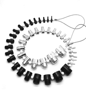 44PCS Thread Checker Nut & Bolt SWTC-44 Bundle 23 Inch & 21 Metric Sizes Stainless Steel Male Female Gauges Nut and Bolt Checker Set White & Black