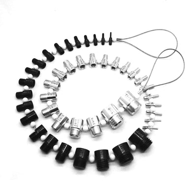 44PCS Thread Checker Nut & Bolt SWTC-44 Bundle 23 Inch & 21 Metric Sizes Stainless Steel Male Female Gauges Nut and Bolt Checker Set White & Black