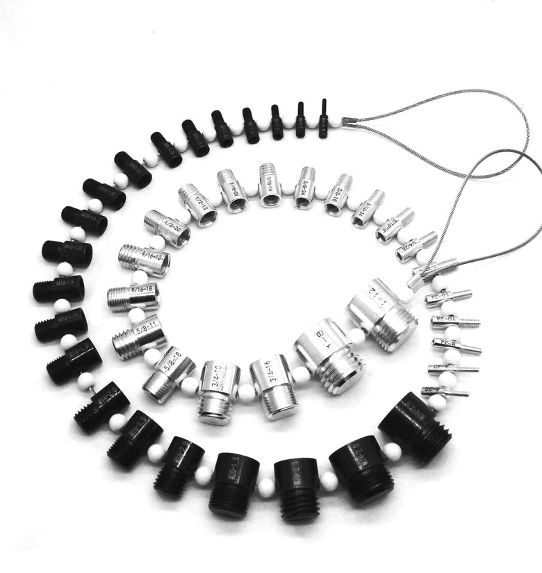 44PCS Thread Checker Nut & Bolt SWTC-44 Bundle 23 Inch & 21 Metric Sizes Stainless Steel Male Female Gauges Nut and Bolt Checker Set White & Black
