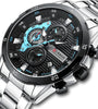 CURREN Fashion Men Stainless Steel Strap Quartz Watch Multi-function Chronograph Waterproof Wristwatch Fine Business Casual Men's Watches