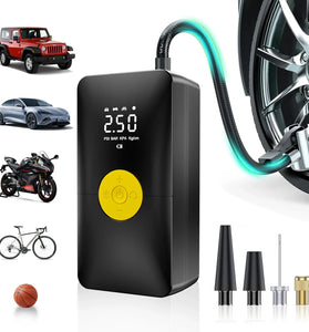 150psi Cordless Electric Air Pump 4000mAh Tire Inflator Portable Air Compressor LCD Digital Display with LED Light for Car Bike Motorcycle Ball