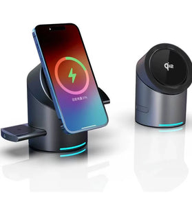 MOYI CBT-10 15W 3-in-1 Wireless Charger Fast Wireless Charging Station for Smart Phone for iPhone 17 Pro 16 Pro Max 15 14 13 for Xiaomi 17pro for Samsung Galaxy Z Trifold for Huawei Mate XTs for OPPO for Apple Watch for Airpods Pro