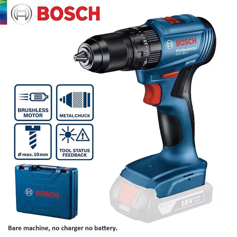 GSB 185-LI for BOSCH Brushless Cordless Impact Drill 18V 50Nm Torque Compact Design LED Light Multi Mode Power Tool