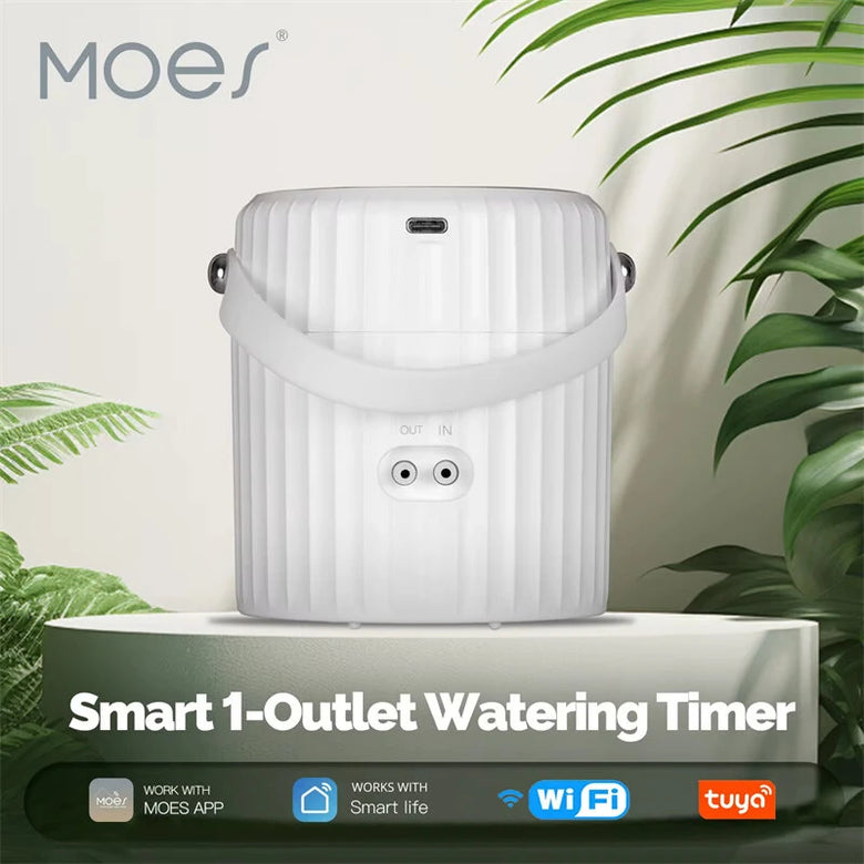 MoesHouse Tuya WiFi Watering Pump Timer Device Irrigation System Garden Tools Sprinkler Wired Design Auto Mode Manual App Control