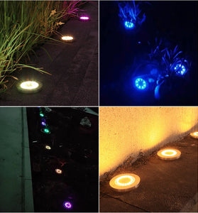 Solar Buried Lights 8LED Stainless Steel Outdoor Inserted Grass Lights Patio Garden Rainproof Lawn Lamp