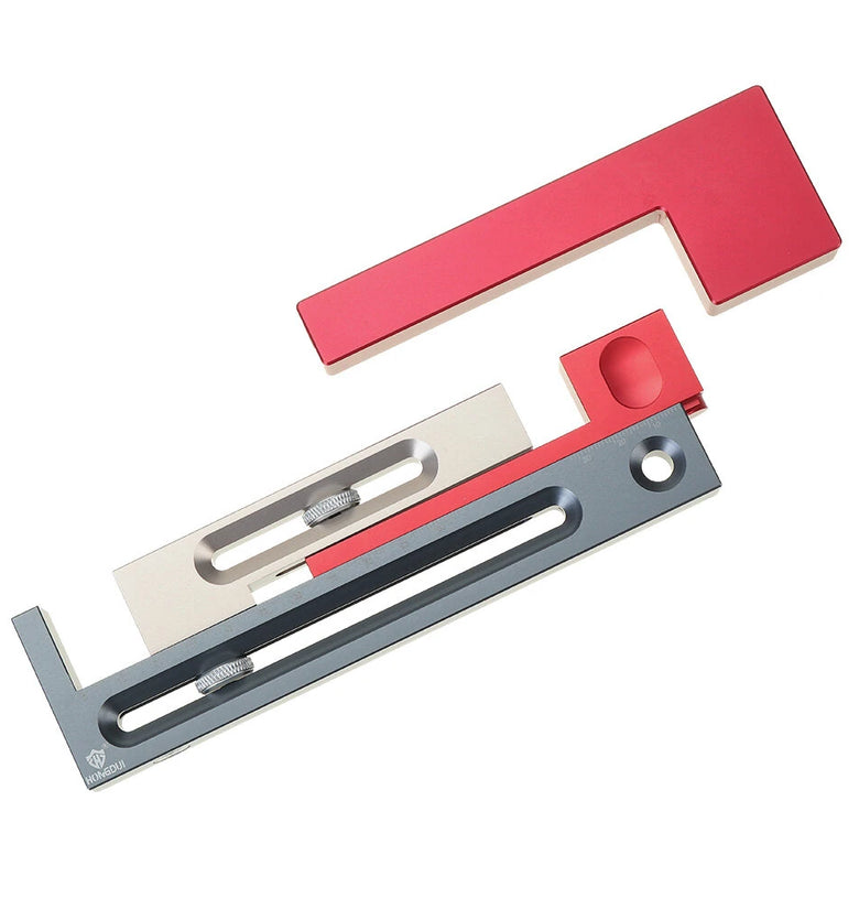 HONGDUI 100mm/4Inch Kerfmaker Table Saw Slot Adjuster Mortise and Tenon Tool Woodworking Movable Measuring Block