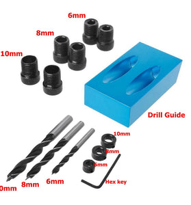 Pocket Hole Jig with Dowel Drill Set Drill Guide Woodworking Tool