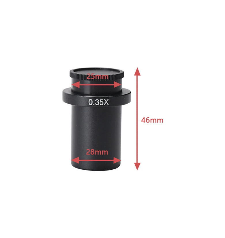 HAYEAR Industry Mono Lens Zoom C Mount Adapter Lens 0.35X 0.5X 1X 2X Microscope Lens for 28mm Eyetube Digital Camera