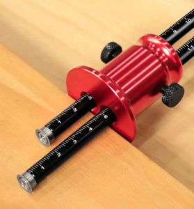 Double Head Wheel Marking Gauge Aluminum Alloy Parallel Woodworking Tool Metric Inch Scale Replaceable Blade Precision Carpenter Scriber