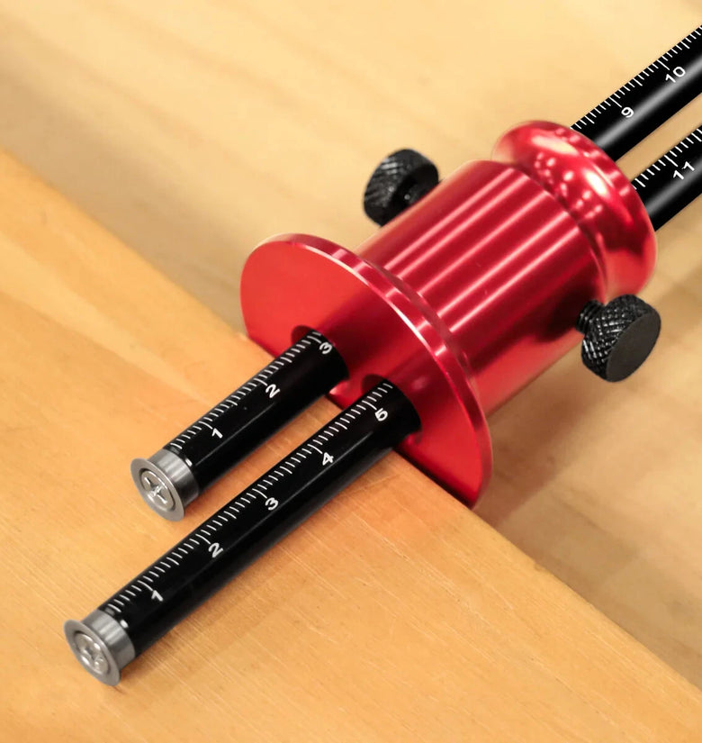 Double Head Wheel Marking Gauge Aluminum Alloy Parallel Woodworking Tool Metric Inch Scale Replaceable Blade Precision Carpenter Scriber