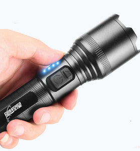 BIKIGHT XHP60 1000M Zoomable LED Flashlight Super Bright Powerful Portable Torch USB Rechargeable Outdoor Camping Tactical Focus Adjustable Flash Light
