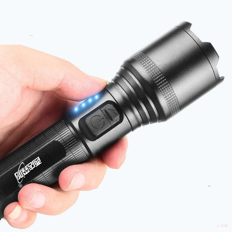 BIKIGHT XHP60 1000M Zoomable LED Flashlight Super Bright Powerful Portable Torch USB Rechargeable Outdoor Camping Tactical Focus Adjustable Flash Light