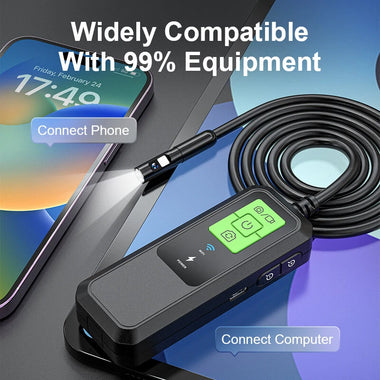 ANESOK 2K HD WiFi Endoscope Camera Waterproof 8.0MM Inspection Camera 1/5/10M Dual Lens USB Borescope Type C for Car for Android Smartphone