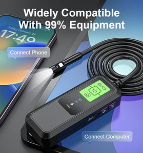 ANESOK 2K HD WiFi Endoscope Camera Waterproof 8.0MM Inspection Camera 1/5/10M Dual Lens USB Borescope Type C for Car for Android Smartphone