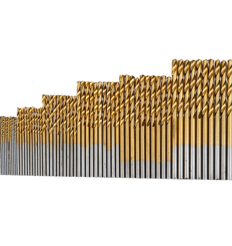 60PCS 1mm/1.5mm/ 2mm/2.5mm/3mm/3.5mm Titanium-Coated High-Speed Steel Twist Drill Bit Set Diverse Sizes Precision Crafted Drilling Tool