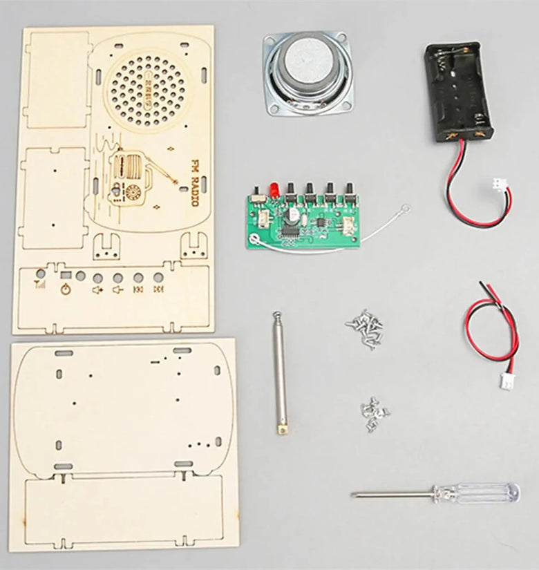 DIY Handmade Wood Radio Kit Educational STEM Electronic Learning Toy Radio for Assembly Scientific Experiment