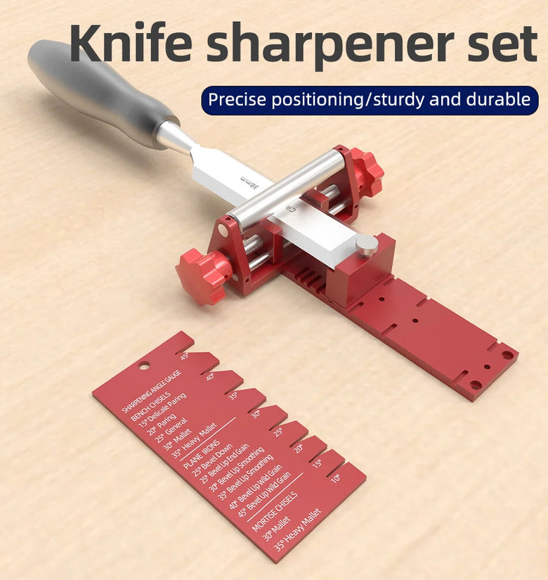 ENJOYWOOD Chisel Sharpening Jig Wood Honing Guide for Chisels and Planes Width 0.12 to 2.9In with Sharpening Angle Fixture Angle Gauge from 10 to 45