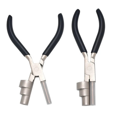 6" Wire Bending Pliers Stainless Steel Jaws Triple Barrel 13mm 17mm 22mm Jewelry Making Tool with Padded Grips