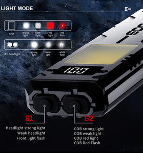 SEEKNITE EDC20 Rechargeable LED+COB Super Bright Flashlight Magnetic COB Work Light with Power Display Clip Back Mini Pocket Light for Car Repair Hiking Emergency Tactical Survival Gear Camping Lantern