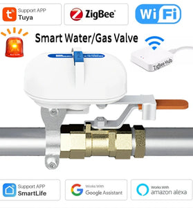 MoesHouse Tuya Smart Home WiFi Zigbe Water Valve Faucet Garden Sprinkler Controller Timing Voice Control Gas Smart Valve Work with Alexa Google Assistant