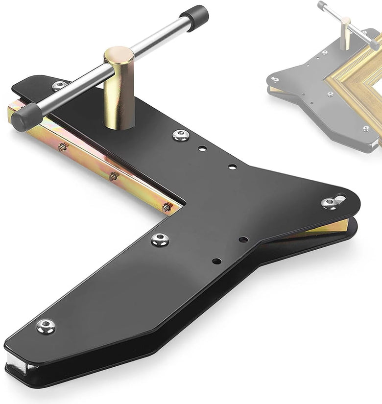 Woodworking Miter Clamp Max Corner Clamp Gauge Heavy Steel Solid Brass Black Woodworking Tool for Door Window Casing Photo Frame Crafting Tight Miter Joint Assembly