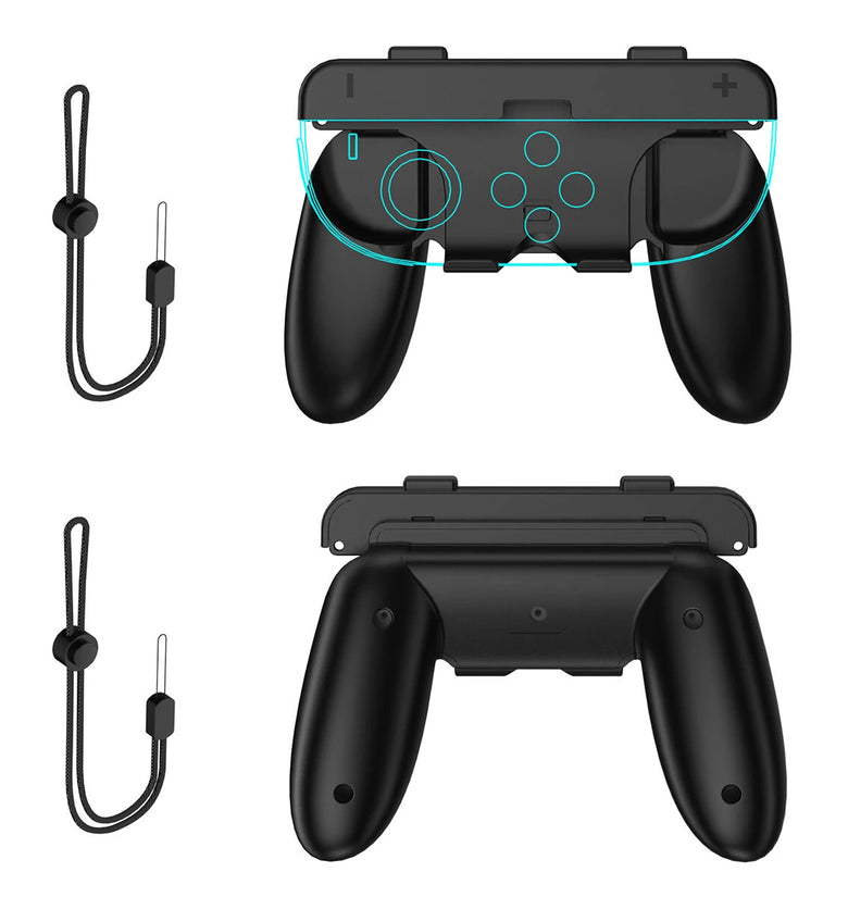 JYS JYS-NS2276 Switch2 Detachable 2-in-1 Joy-Con Grip Ergonomic Dual Hand Mode Tool-Free SL/SR Access Wrist Strap Portable Gaming Controller Grip Game Accessory