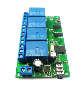 AD22B04 MT8870 4 Channel Relay DTMF Tone Signal Decoder Remote Control Relay Module 12V DC for PLC Smart Home with Cable