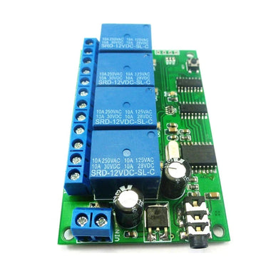 AD22B04 MT8870 4 Channel Relay DTMF Tone Signal Decoder Remote Control Relay Module 12V DC for PLC Smart Home with Cable