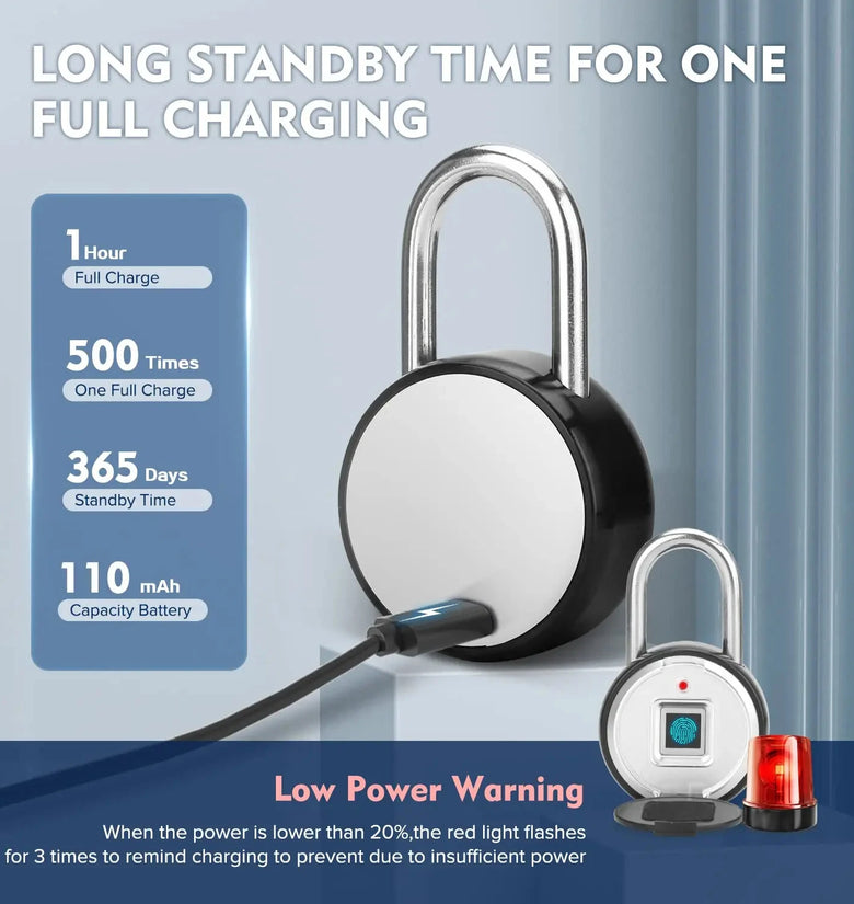 BOZZYS PL-P3Z-TY Tuya Smart Fingerprint Padlock Electronic Door Lock bluetooth-compatible APP Unlock Waterproof Home Security Protection Doorlock