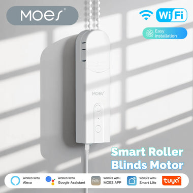 MOES WC301 Tuya WiFi Smart Shade Roller Blinds Motor Driver Electric Curtains Automation Pull Cord Chain String Work with Alexa Google Home Smart Life APP