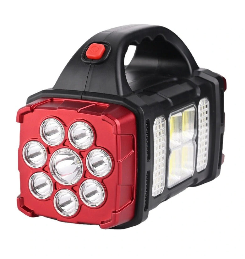 Portable Solar LED Flashlight With COB Work Lights USB Rechargeable Handheld Camping Light 4 Lighting Modes Outdoor Powerful Solar Torch Light