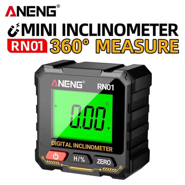 ANENG RN01 Digital Angle Gauge Magnetic Protractor Inclinometer 360 Degree Level Measurement Device LCD Display with Backlight Portable Design