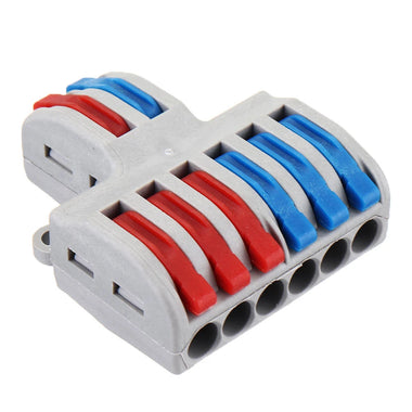 5pcs SPL-62 Two Groups of Parallel One-in and Three-out Splitter Terminal Wire Connector