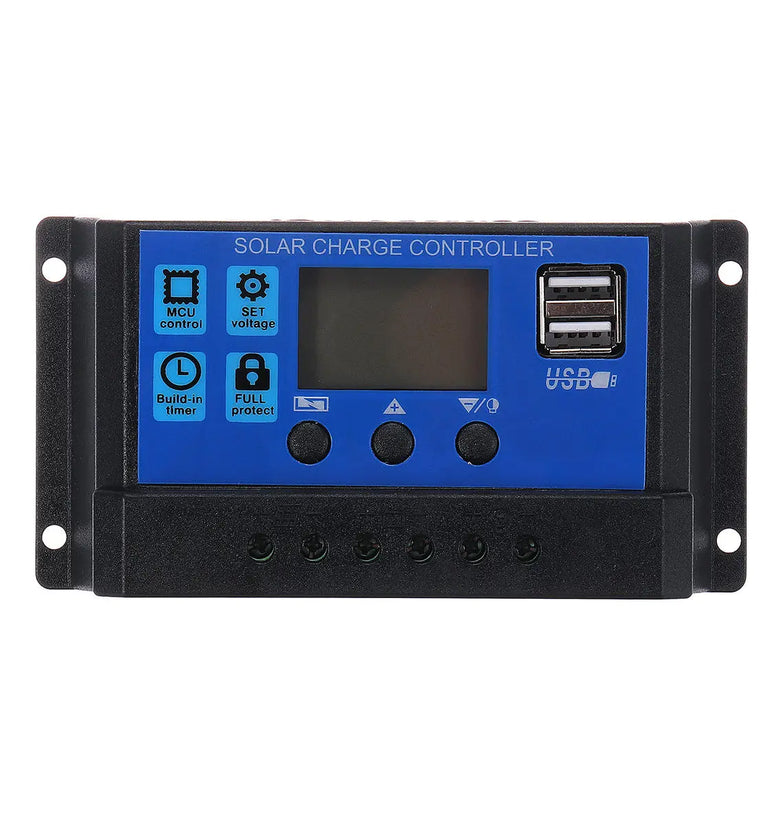 10W 12V Portable Solar Panel WIth Battery Clip + 40A Solar Controller Kit for Camping Traveling