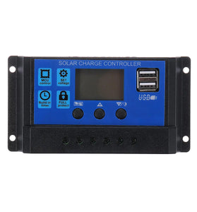 10W 12V Portable Solar Panel WIth Battery Clip + 40A Solar Controller Kit for Camping Traveling