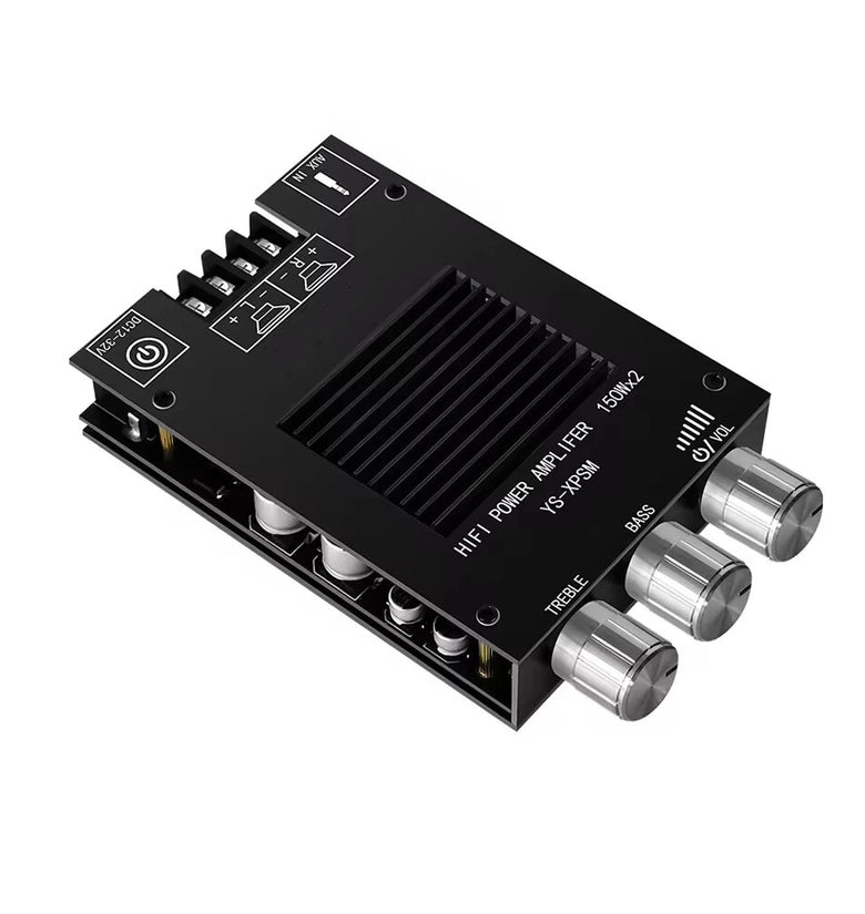 YS-XPSM 150Wx2 TDA7498E Stereo Treble Bass Adjustment bluetooth 5.0 Audio Power Amplifier Board Module Dual Channel Heat Sink APP Control
