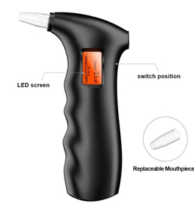 Portable Breathalyzer with 5 Mouthpieces for Alcohol Personal Alcohol Breathalyzer Tester LCD Display and Reusable Mouthpieces