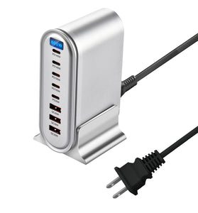 [GaN Tech] Bakeey YMX-613 600W 8-Port USB PD Charger 3USB-A+5USB-C PD QC Fast Charging Digital Display Desktop Charging Station EU Plug US Plug for iPhone 16 16 Pro 15 14 13 Pro Max for Huawei Pura X for Xiaomi 15 Ultra for Samsung Galaxy S25 Ultra