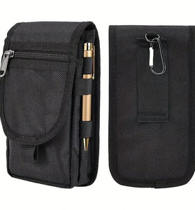 Outdoor Casual Wear-resistant Nylon Waist Bag Portable 3-compartment Layered Phone Bag Men's Belt Loop Pouch Large Capacity Wallet