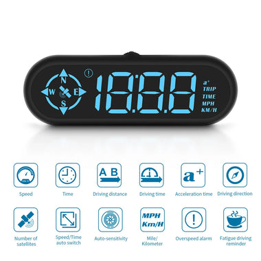 G9 Auto HUD GPS Head Up Display Car Gauge Speedometer With Compass Clock Driving Distance Security Alarm Electronic Accessories