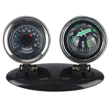 2 in 1 Car Ornaments Compass with Thermometer Direction Dashboard Ball for Cars Trucks SUVs