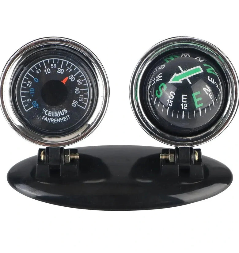 2 in 1 Car Ornaments Compass with Thermometer Direction Dashboard Ball for Cars Trucks SUVs
