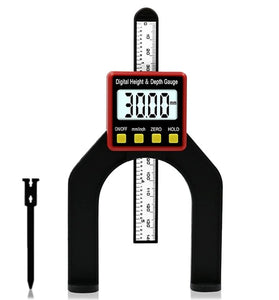 0-80MM LCD0.01MM Digital Height Depth Counting Depth Gauge Woodworking Depth Gauge Altimeter Woodworking Ruler Digital Caliper